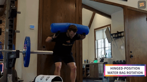 Clayton Kershaw performing hinged-position waterbag rotation