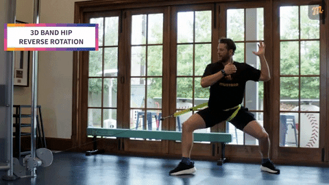 Clayton Kershaw performing hip exercise with 3D band