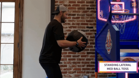 Clayton Kershaw performing lateral med ball toss