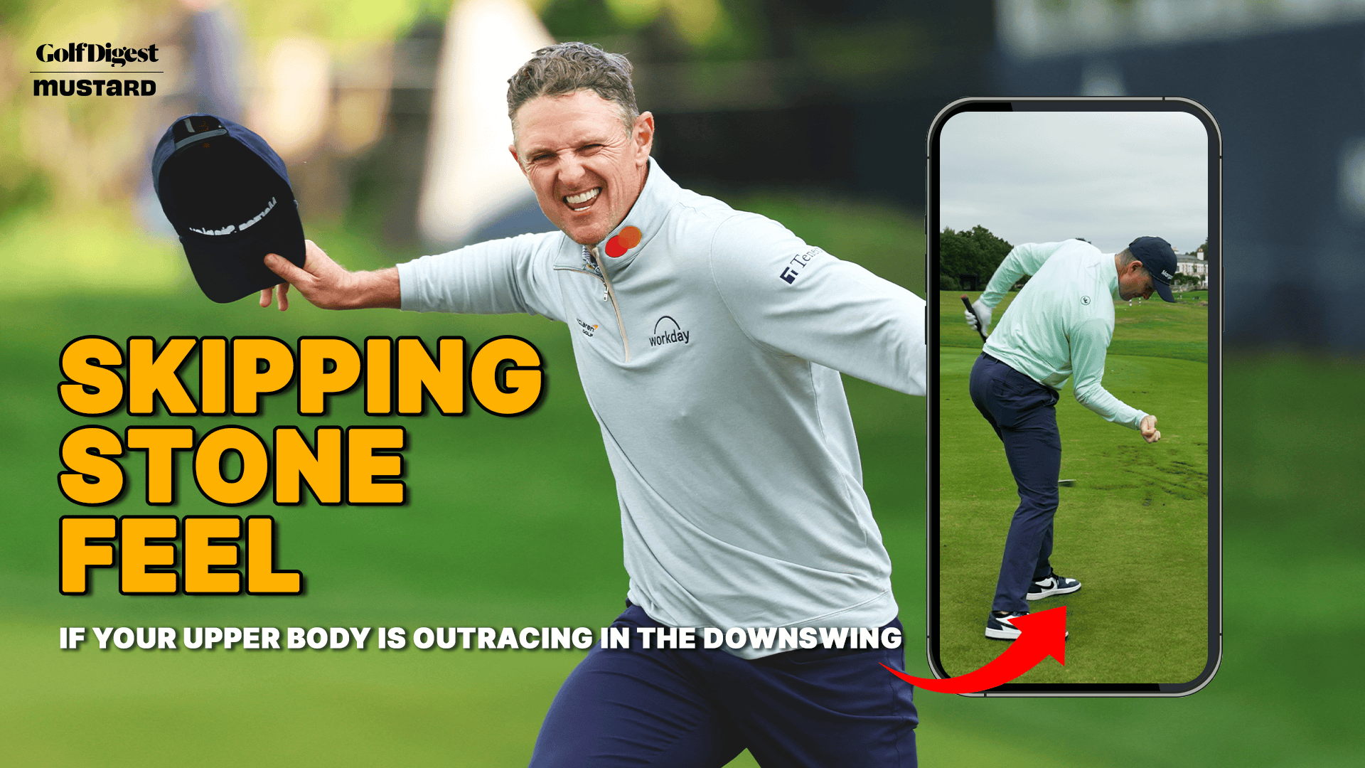 Justin Rose skipping stone swing feel